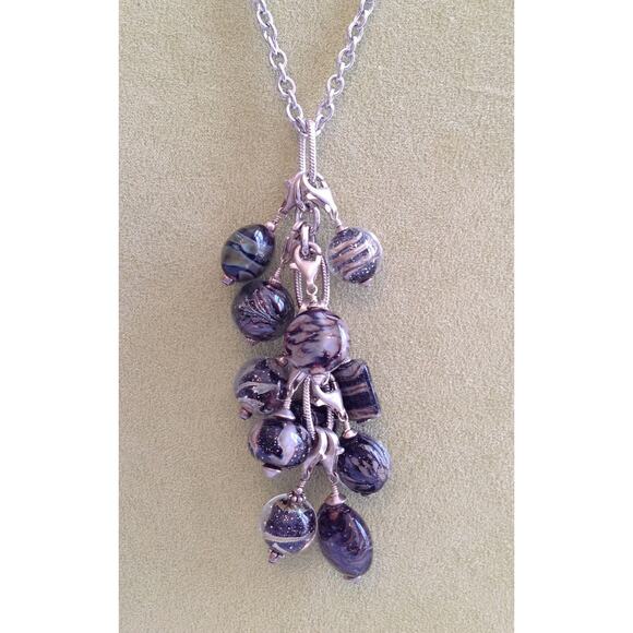 Lela Belle Hand Blown Murano Glass Beads - Set of 10 - Shades of Gray B29 - Picture 8 of 12